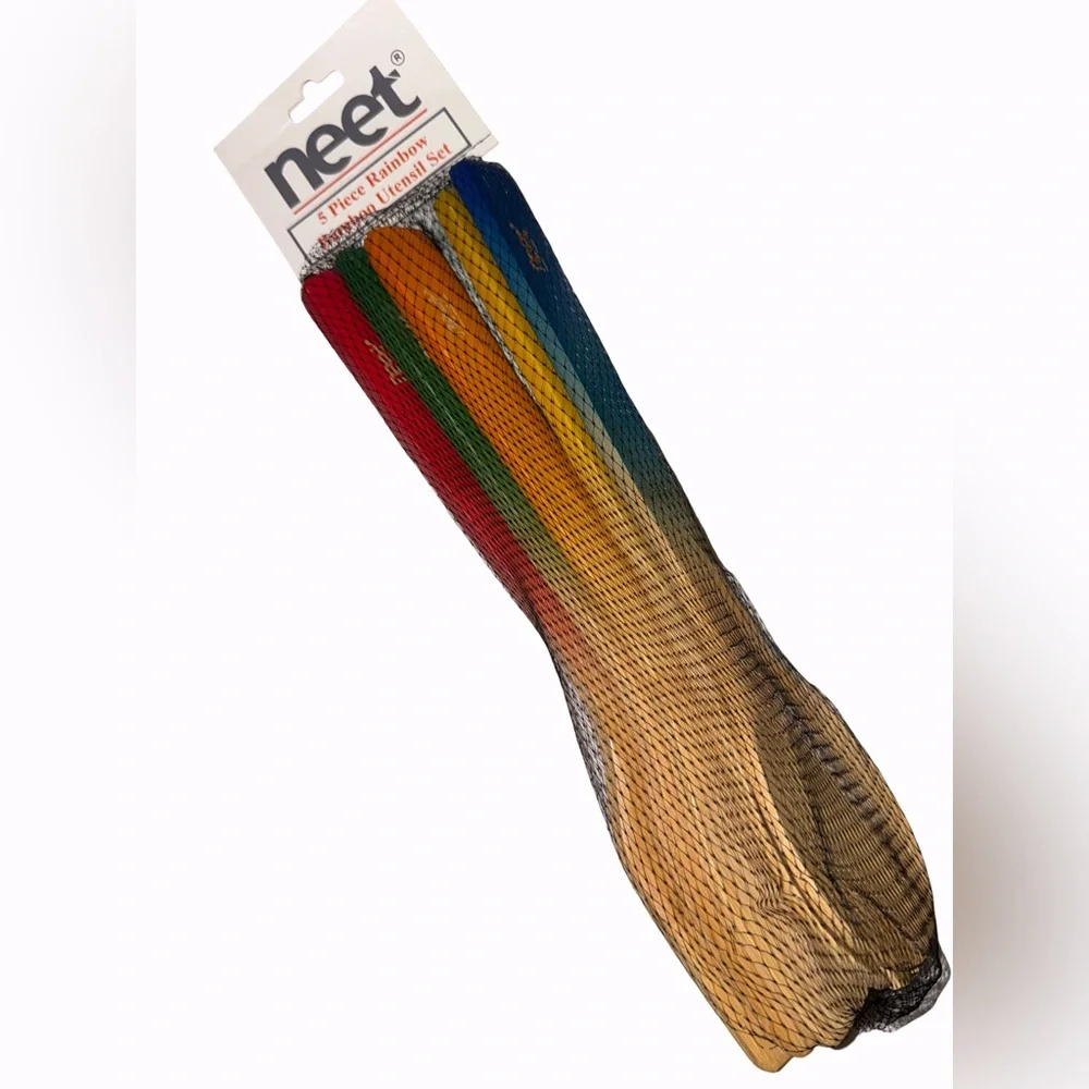 Neet 5 Piece Bamboo Utensils Set FREE SHIPPING NWT 🌈